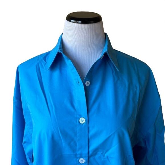 NWT 4th & Reckless Blue Capri Oversized Shirt. Size M - Picture 6 of 13